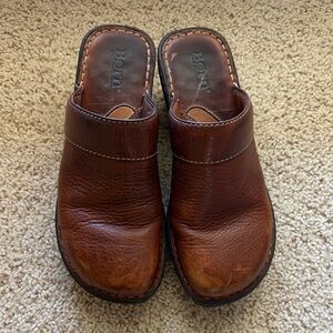 Born Women's Rich Brown Leather Clogs